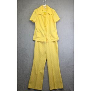 Vintage Marty Gutmacher 2pc Outfit Womens L Camp Shirt Bootcut Pants Classic 80s